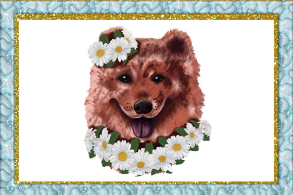 Download Chow Chow with Daisies - Daisies Collection