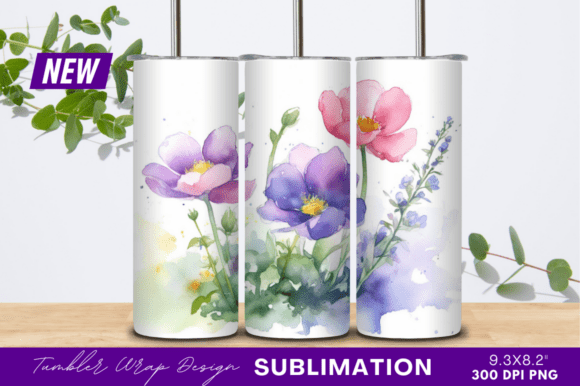 Download Watercolor Floral Arrangement Tumbler - Premium Resources