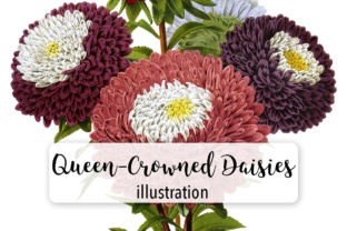 Download Queen Crowned Daisies Watercolor - Daisies Collection
