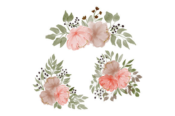 Download Watercolor Peony Flower Arrangement Set - Flower arrangement Collection