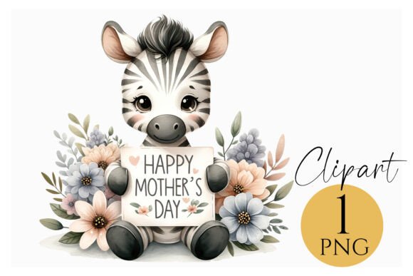 Download Mother’s Day Zebra Clipart PNG Download - Premium Resources