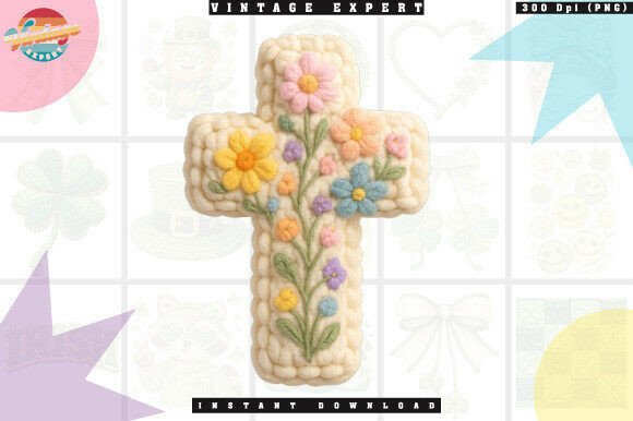 Download Pastel Flower Cross Crochet Yarn PNG - Premium Resources