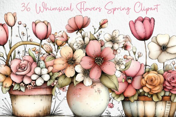 Download Whimsical Flowers Spring Clipart - Spring clipart Collection