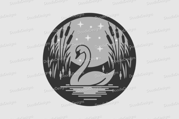 Download Layered Swan Scene SVG Cutting Files - Red Collection