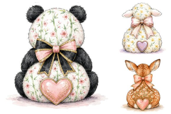Download Watercolor Animal Floral Bow PNG Clipart - Watercolor animal Collection