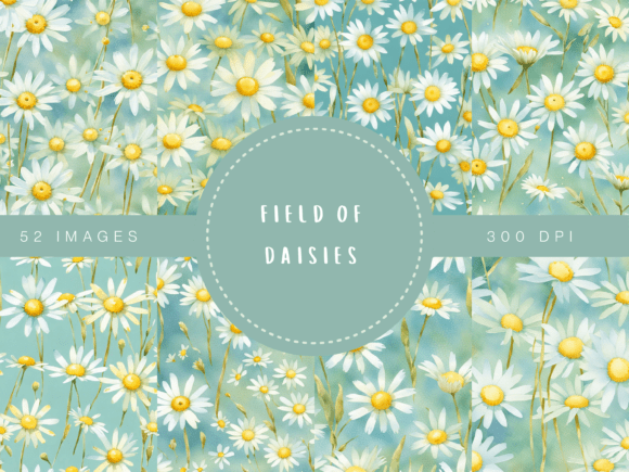 Download Field of Daisies – Watercolor Floral Dig - Daisies Collection