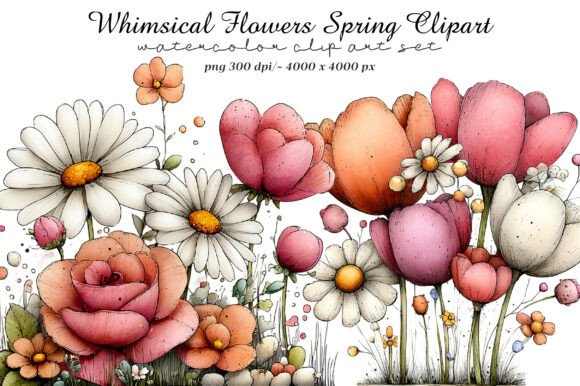 Download Whimsical Flowers Spring Clipart - Spring clipart Collection