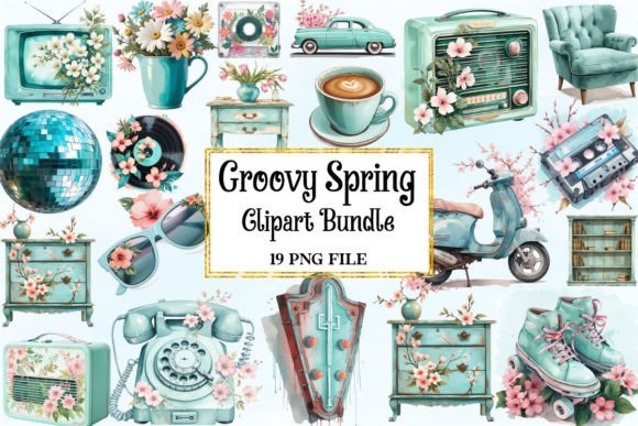 Download Watercolor Groovy Spring Clipart - Spring clipart Collection