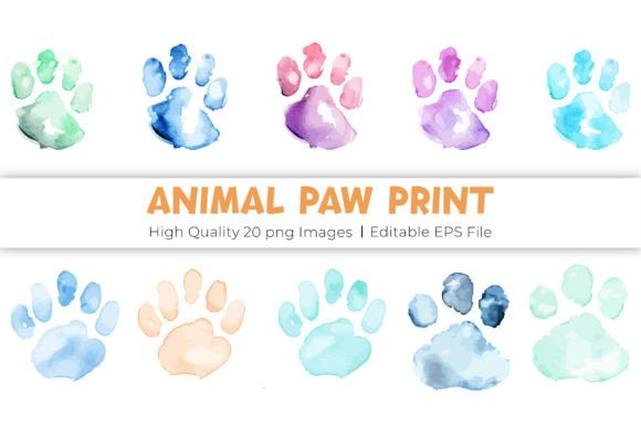 Download Watercolor Animal Paw Print - Watercolor animal Collection