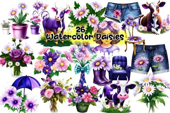 Download Watercolor Daisies Sublimation - Daisies Collection