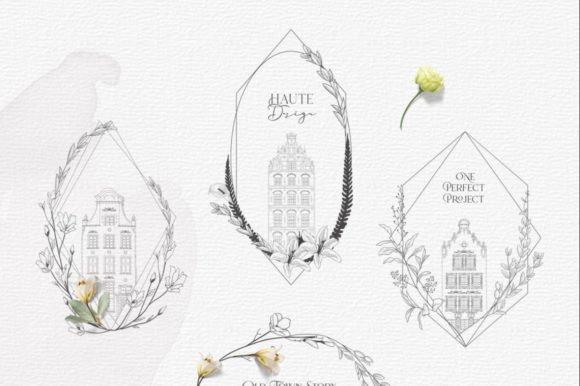 Download Flowered Frames. Old Town Story. Vintage - Red Collection